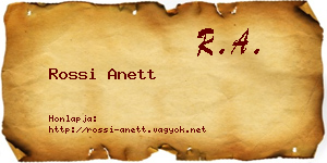 Rossi Anett névjegykártya